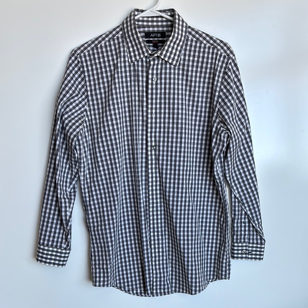 Black and White Gingham Casual Shirt